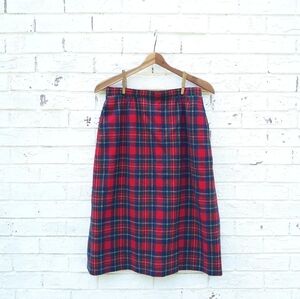 Vintage Pendleton Virgin Wool Plaid Skirt